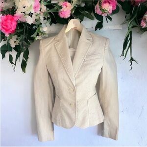 The Limited Cream and Tan Pinstripe Blazer
